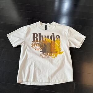 White & Brown Rhude Tee